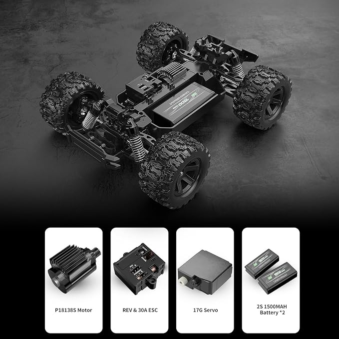 Meijiaxin HYPER GO 18208 Ferngesteuertes Auto 1:18 Hochgeschwindigkeits-Bigfoot-Geländewagen Allradantrieb Kletter-Rennauto Simulationsmodell für Jungen
