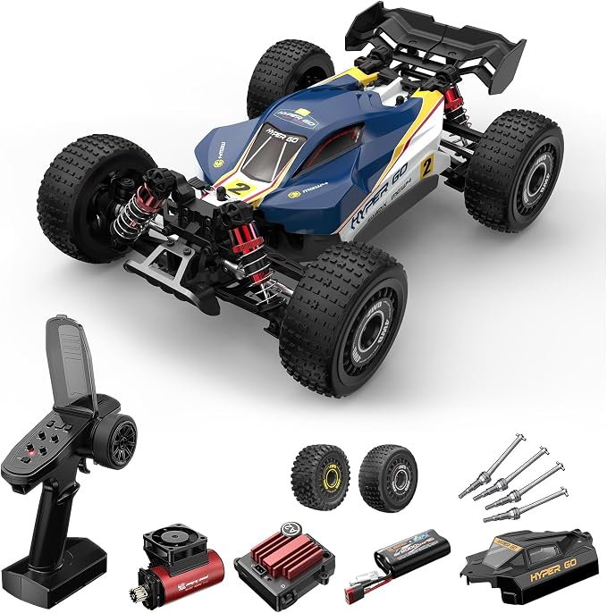 MJX 1:16 Vollmaßstab Hochgeschwindigkeits-Ferngesteuertes Auto, Allradantrieb Bürstenloser Wüsten-Truck, Renn-Offroad-Short-Truck Modellspielzeug, Ausgestattet mit zwei Karosserien und Supermotor RC Auto