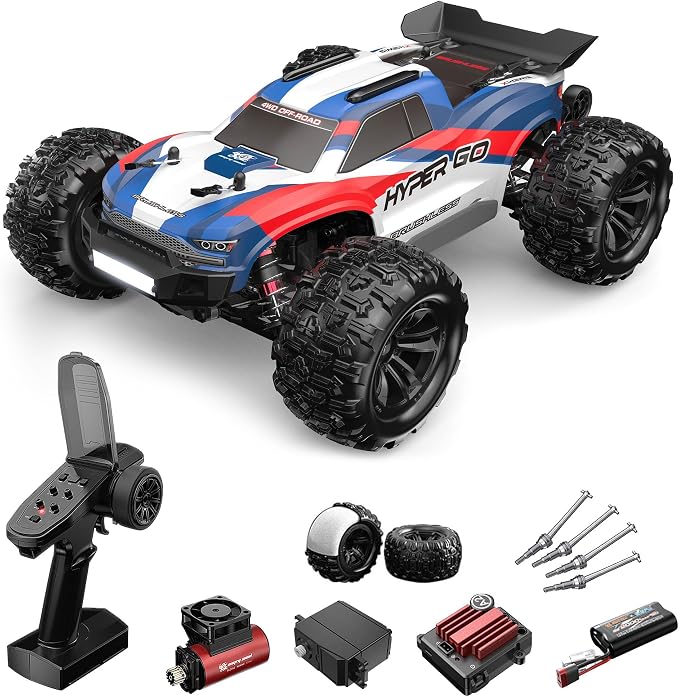MJX 1:16 Vollmaßstab Hochgeschwindigkeits-Ferngesteuertes Auto, Allradantrieb Bürstenloser Wüsten-Truck, Renn-Offroad-Short-Truck Modellspielzeug, Ausgestattet mit zwei Karosserien und Supermotor RC Auto