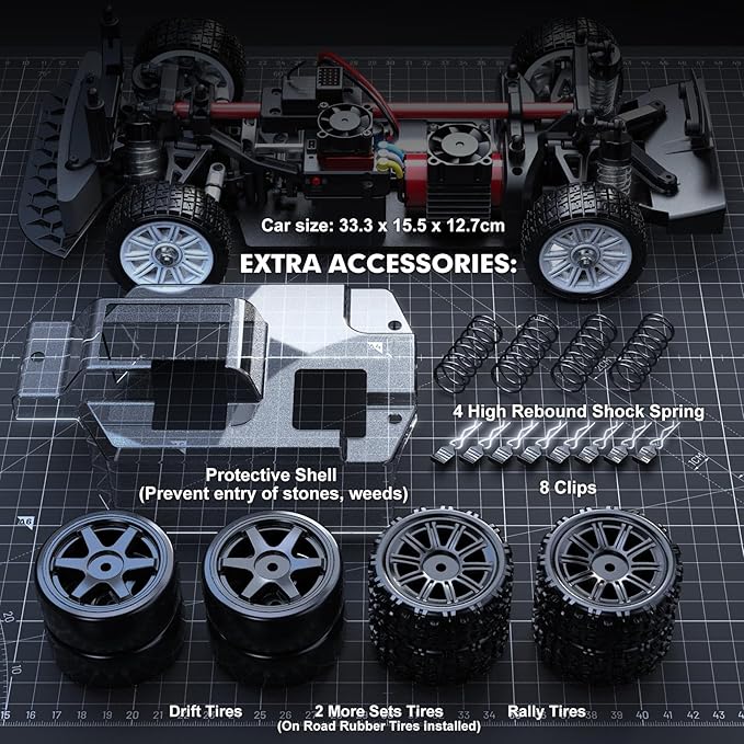 2S Brushless Hochleistungs-Rennwagen!Meijiaxin 1:14 Full-Scale High-Speed Drift Rennwagen, offiziell lizenziertes WRC RC Modell Sportwagen Hyper Go
