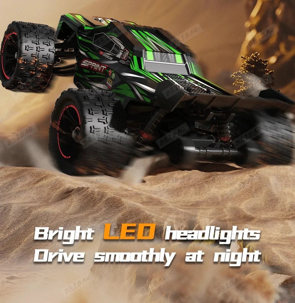 1:14 Professional Full-Scale 85km/h High-Speed Remote Control Car, Four-Wheel Drive Brushless Bigfoot Off-Road Vehicle, Metal Chassis Short-Course Truck, 3S Power Racing Model Toy, Gift for Boys, RC Car