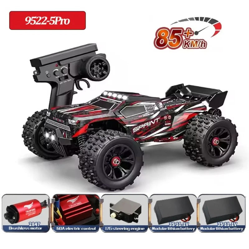 1:14 Professional Full-Scale 85km/h High-Speed Remote Control Car, Four-Wheel Drive Brushless Bigfoot Off-Road Vehicle, Metal Chassis Short-Course Truck, 3S Power Racing Model Toy, Gift for Boys, RC Car